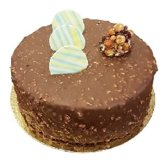 6-9 Kişilik Yuvarlak Sade Çikolatalı Yaş Pasta